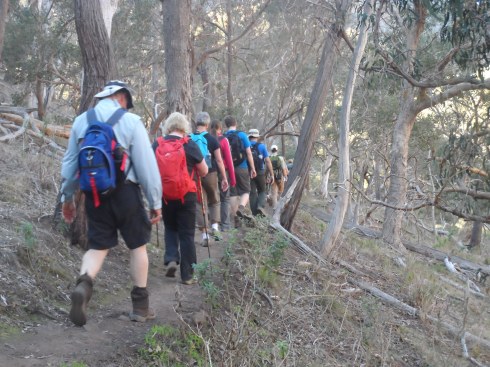 Members of the  WalknFork Meetup Group on a recent hike in Werribee Gorge.
